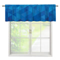 Blue Geometric Triangle Pattern Print Window Valance