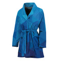 Blue Geometric Triangle Pattern Print Women's Bathrobe