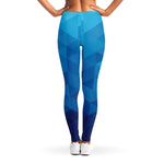 Blue Geometric Triangle Pattern Print Women's Leggings