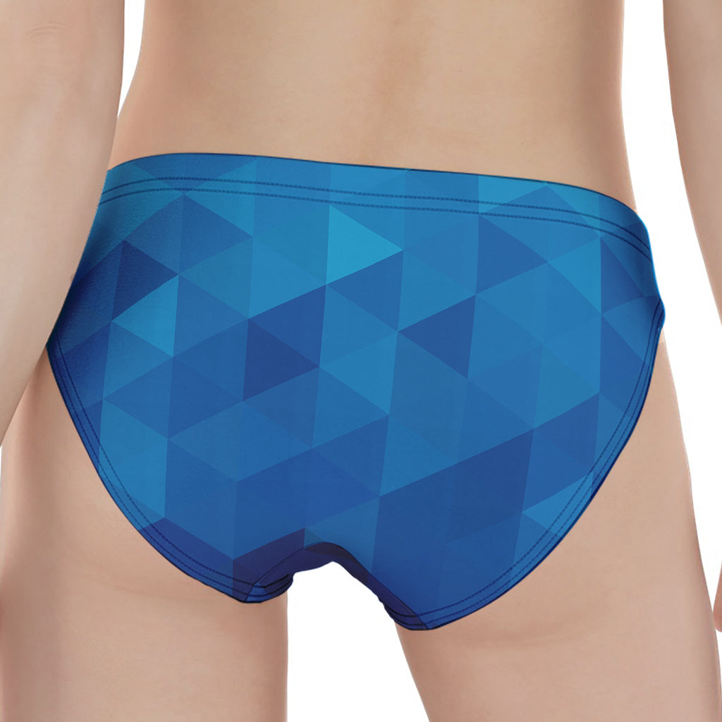 Blue Geometric Triangle Pattern Print Women's Panties