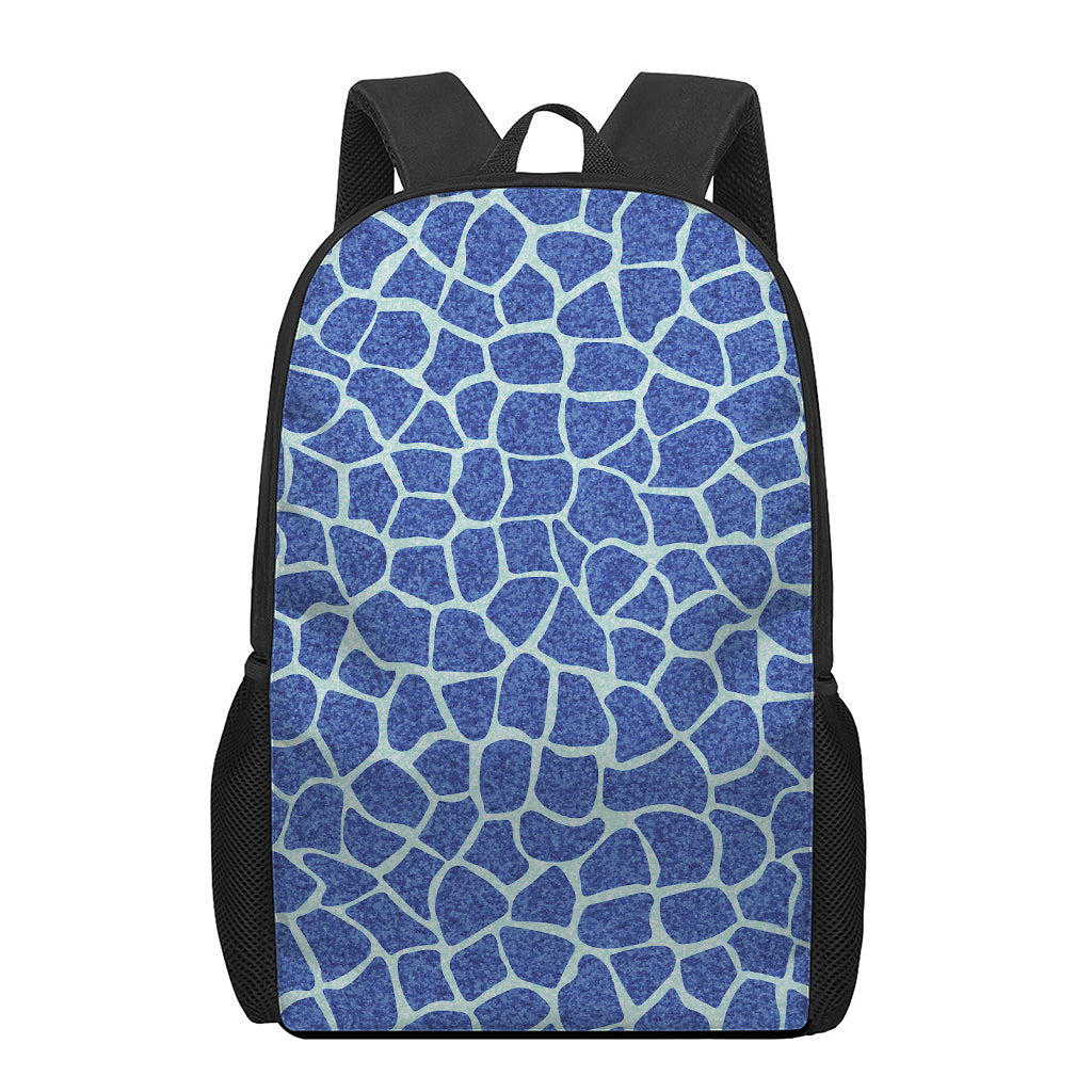 Blue Giraffe Print 17 Inch Backpack