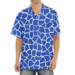 Blue Giraffe Print Aloha Shirt