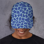 Blue Giraffe Print Baseball Cap