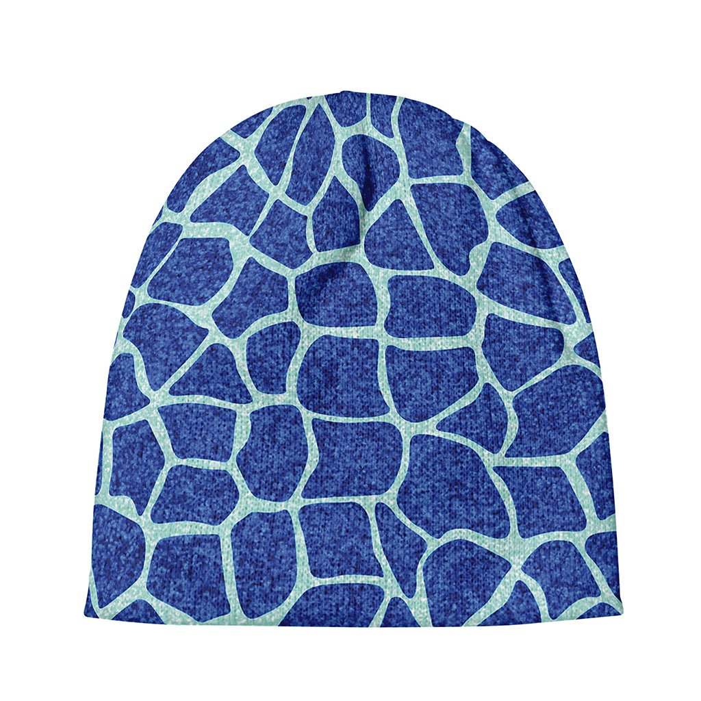Blue Giraffe Print Beanie