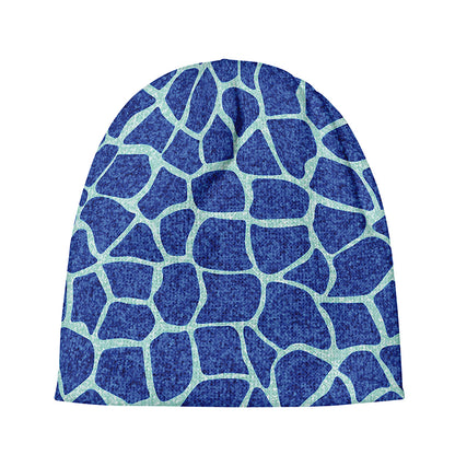 Blue Giraffe Print Beanie