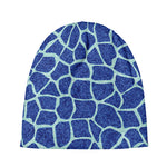 Blue Giraffe Print Beanie