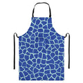 Blue Giraffe Print Bib Apron With Pocket