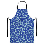 Blue Giraffe Print Bib Apron With Pocket