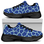 Blue Giraffe Print Black Chunky Shoes