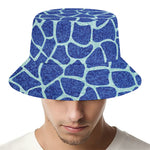 Blue Giraffe Print Bucket Hat