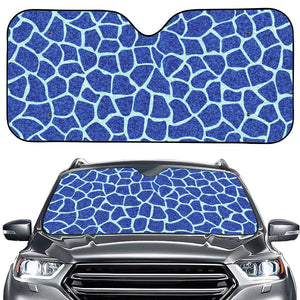 Blue Giraffe Print Car Windshield Sun Shade