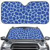 Blue Giraffe Print Car Windshield Sun Shade