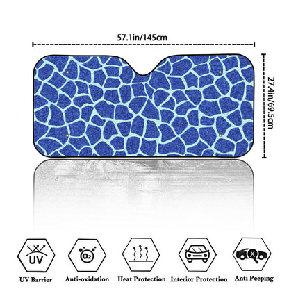Blue Giraffe Print Car Windshield Sun Shade