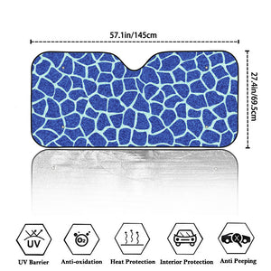 Blue Giraffe Print Car Windshield Sun Shade