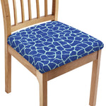 Blue Giraffe Print Chair Cushion Cover