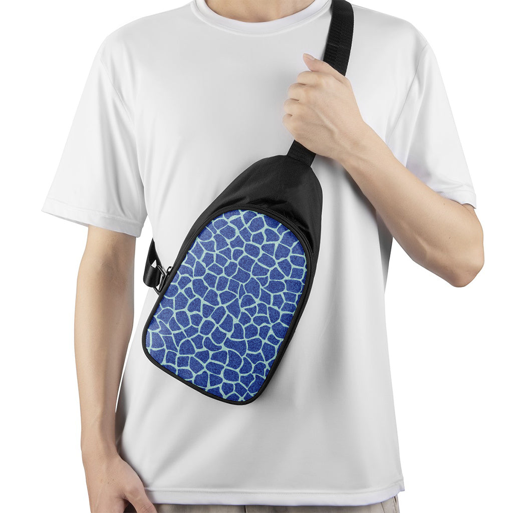 Blue Giraffe Print Chest Bag