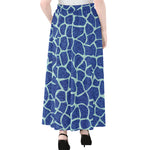 Blue Giraffe Print Chiffon Maxi Skirt