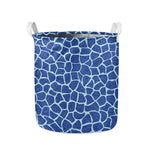 Blue Giraffe Print Collapsible Laundry Basket