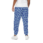 Blue Giraffe Print Cotton Pants