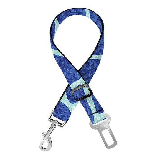 Blue Giraffe Print Dog Seat Belt