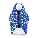 Blue Giraffe Print Dog Zip Up Hoodie