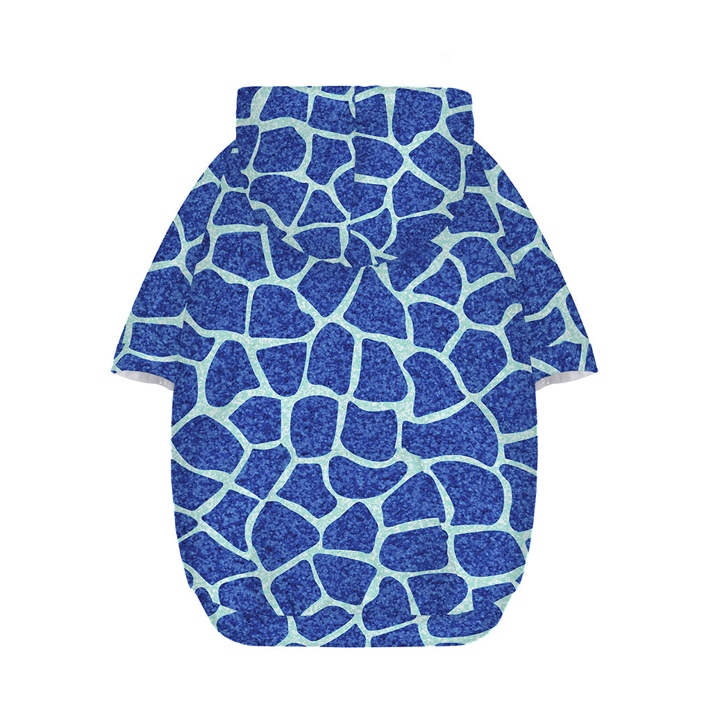 Blue Giraffe Print Dog Zip Up Hoodie
