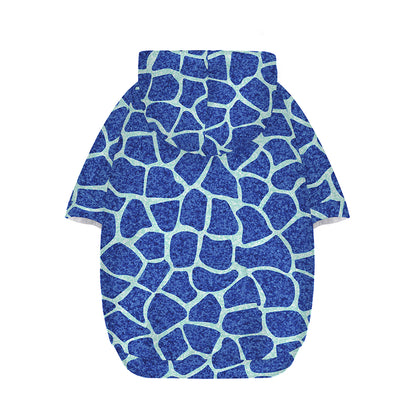 Blue Giraffe Print Dog Zip Up Hoodie