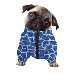 Blue Giraffe Print Dog Zip Up Jacket
