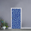 Blue Giraffe Print Door Sticker