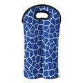 Blue Giraffe Print Double Neoprene Wine Tote
