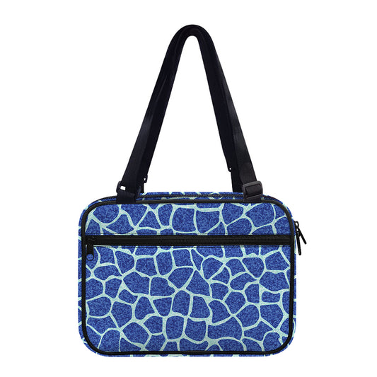 Blue Giraffe Print Double Strap Bible Bag