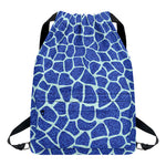 Blue Giraffe Print Drawstring Backpack