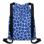 Blue Giraffe Print Drawstring Backpack