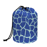 Blue Giraffe Print Drawstring Makeup Bag