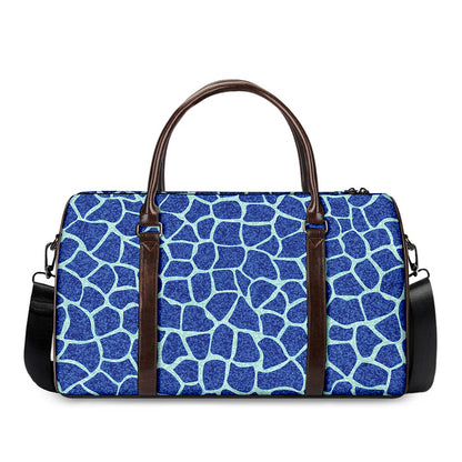 Blue Giraffe Print Duffle Bag