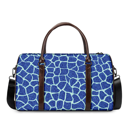Blue Giraffe Print Duffle Bag