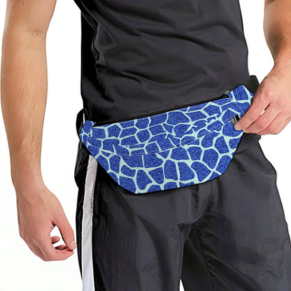 Blue Giraffe Print Fanny Pack