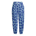 Blue Giraffe Print Fleece Lined Knit Pants