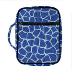 Blue Giraffe Print Front Pocket Bible Bag