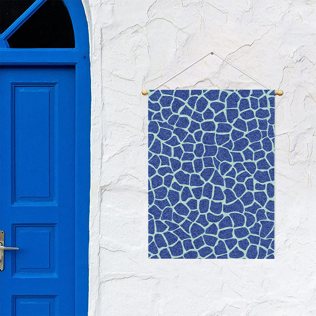 Blue Giraffe Print Garden Flag