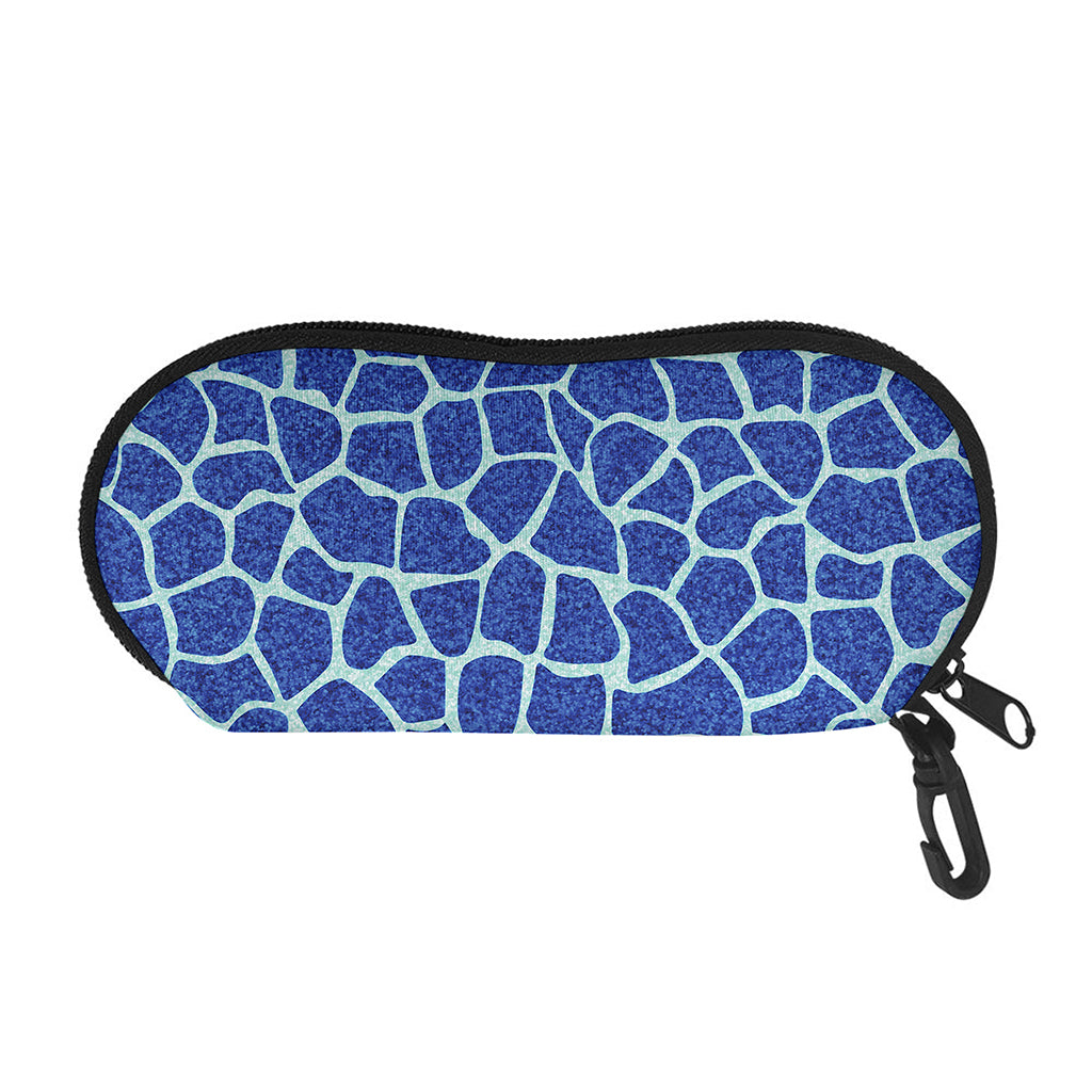 Blue Giraffe Print Glasses Case