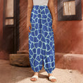 Blue Giraffe Print Harem Pants
