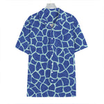 Blue Giraffe Print Hawaiian Shirt