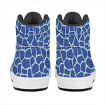 Blue Giraffe Print High Top Leather Sneakers