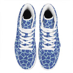 Blue Giraffe Print High Top Leather Sneakers