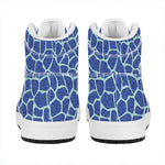 Blue Giraffe Print High Top Leather Sneakers