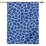 Blue Giraffe Print House Flag