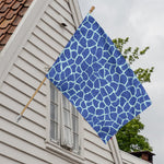 Blue Giraffe Print House Flag