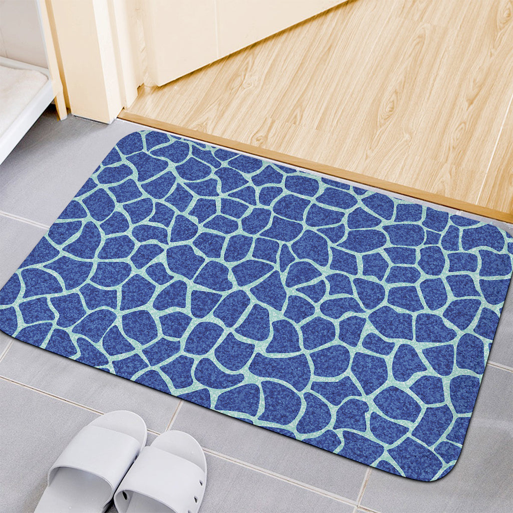 Blue Giraffe Print Indoor Door Mat
