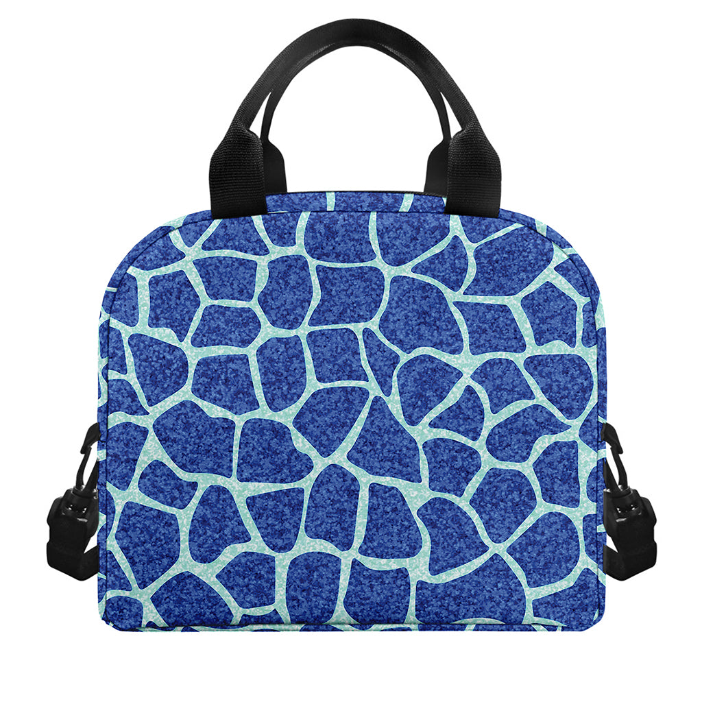 Blue Giraffe Print Insulated Lunch Bag